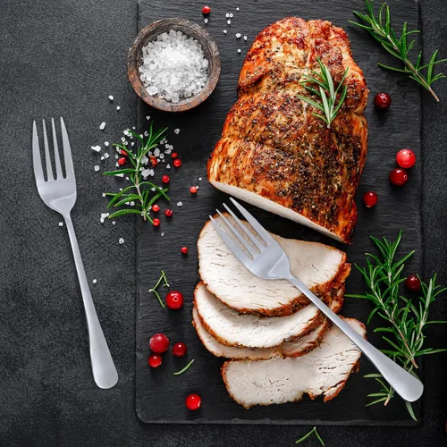 Vista 3 de Cornucopia Brands Juego de 2 tenedores para servir (2) - Elegante tenedores de servicio de primera línea, tenedores de servicio estilo buffet