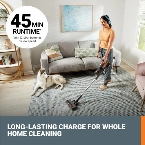 Vista 2 de WORX Aspiradora inalámbrica de 20 V WX038L.1, potente aspiradora inalámbrica de 25 Kpa de alta succión para pelo de mascotas, aspiradora de mano