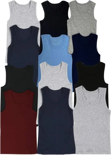 Vista 4 de ToBeInStyle - Camiseta sin mangas para niño, paquete de 4