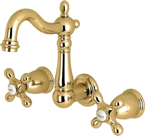 Vista 10 de Kingston Brass KS1223AX - Grifo de baño de montaje en pared central de 8 pulgadas, latón antiguo