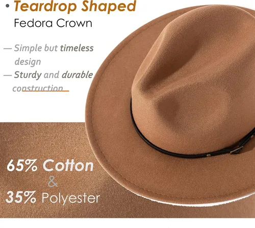 Vista 2 de Lisianthus - Sombrero con cinta con hebilla de ajuste, para mujer, modelo Fedora