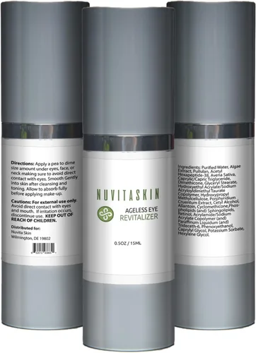 Vista 4 de Nuvita Skin - Suero revitalizante para el tratamiento de ojos, cuidado de la piel premium, fórmula avanzada, ilumina los ojos y disminuye las arrugas