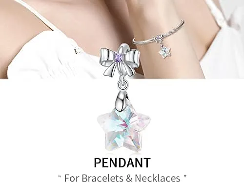 Vista 2 de ZQA Dijes de cristal de Murano de corazón de mariposa para pulsera plata de ley 925 cuentas de tapón de cristal de oro rosa dijes espaciadores
