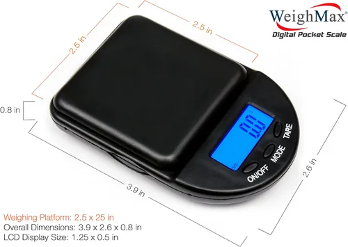 Vista 4 de Weighmax EX-650C Balanza de bolsillo digital color negro. Para monedas y joyas 650 GM.