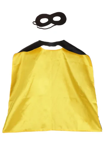 Vista 5 de Set de Capa para Adulto Negro y Amarillo de Superhéroe Multicolor