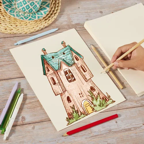 Vista 3 de 24 hojas de cartulina de papel grueso de 8 1/2 x 11 pulgadas, tarjetas en blanco de 300 GSM, coloridas para manualidades, tarjetas, invitaciones