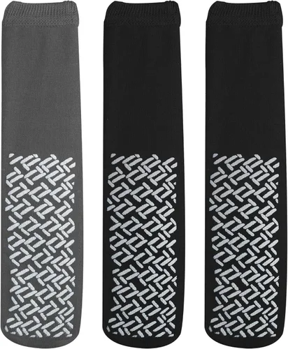 Vista 2 de NOBLES HEALTH CARE PRODUCT SOLUTIONS Paquete de 3 pares – Calcetines antideslizantes XXXL anchos para personas con diabetes hinchada en los pies