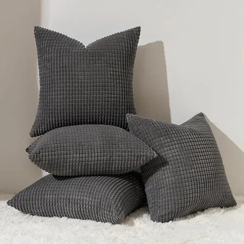 Vista 14 de Topfinel - Paquete de 4 fundas de almohada decorativas en negro y blanco de 16 x 16 pulgadas para sala de estar, sofá, cama, decoración rústica