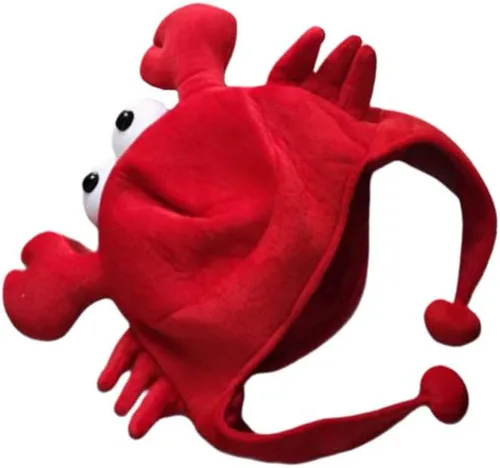 Vista 7 de NUOBESTY Accesorios Sombreros de disfraz de cangrejo rojo, divertido sombrero de felpa Bopper, gorra de langosta para cosplay, accesorios de fotos