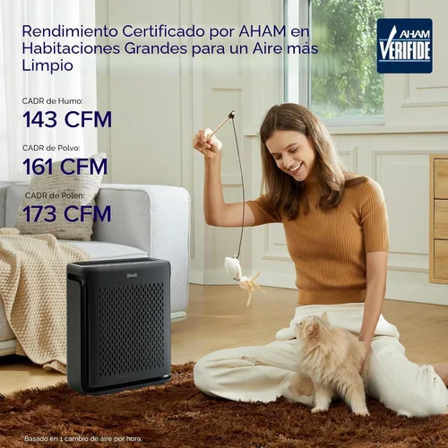 Vista 2 de LEVOIT Purificador de aire para el hogar, habitación grande hasta 1073 pies cuadrados con monitor de calidad del aire, AHAM VERIFIDE, WiFi