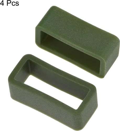 Vista 3 de uxcell Correa de reloj de silicona para correas de reloj, Verde oscuro, Moderno