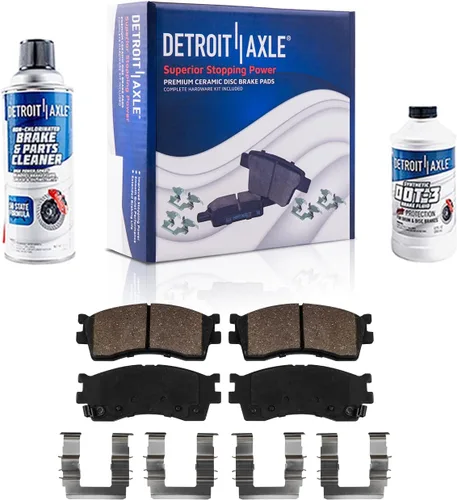 Vista 140 de Detroit Axle - Kit de freno delantero para Dodge Ram 1500 Durango Dakota Chrysler Aspen Dakota Driver Side Disco Freno Pinza de freno de cerámica