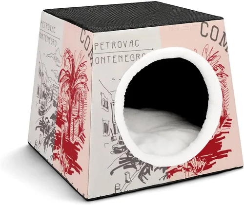 Vista 17 de Fashion Capsule Pet Waterloo plegable Cat House Cat Bed Cat Sofá 3 en 1 Diseño para mascotas pequeñas Pastel Púrpura Corazón