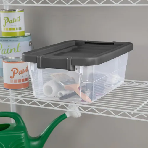 Vista 6 de Sterilite - Caja apilable modular con tapa de cierre, 16 cuartos de galón, paquete de 6 Contenedores de almacenamiento de plástico transparente