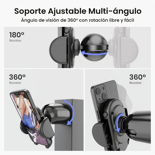 Vista 6 de MiiKARE Soporte magnético dual para teléfono MagSafe, negro