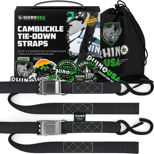 Vista 10 de Rhino USA Cambuckle - Correas de amarre para motocicleta Negro
