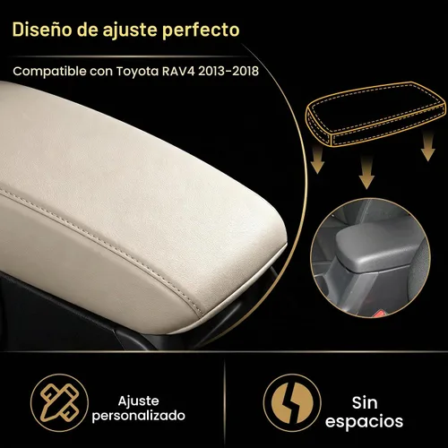 Vista 4 de AOMSAZTO Fundas de reposabrazos para Toyota RAV4 2013-2018 Beige