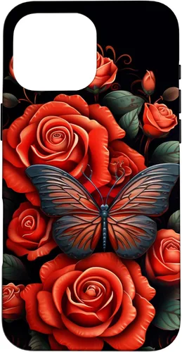 Vista 19 de Cute Butterfly Red Floral Flower Butterfly Rose Case for iPhone 17