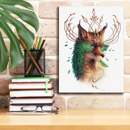 Vista 6 de Epic Graffiti 'Fox Colored' por JoJoesArt, lienzo para pared, 12 x 16 pulgadas