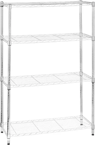 Vista 13 de Amazon Basics Estante organizador ajustable de alambre de acero resistente con 3 estantes para cocina, garaje, 23.2 pulgadas de largo x 13.4