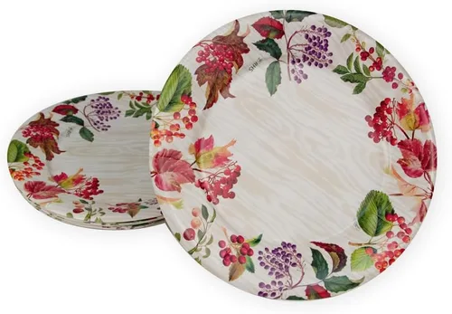 Vista 3 de Platos llanos Berry Botanical Taupe - 8 por paquete