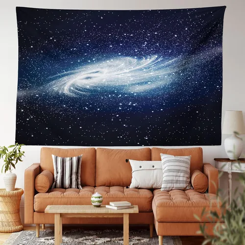 Vista 103 de Ambesonne Tapiz Trippy, vista panorámica de la cascada con bosques de ensueño y mandala oriental psicodélico, decoración de tela para colgar