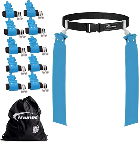 Vista 25 de Trained Cinturones de fútbol con bandera de hombre, juego de fútbol con bandera ajustable para equipos deportivos, entrenamiento y competencia