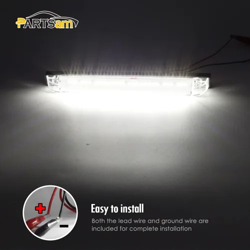Vista 3 de Partsam – Tira de luces utilitarias, 18 diodos ledes, impermeable, color blanco, de 4 x 8 pulgadas, 12 V, universal
