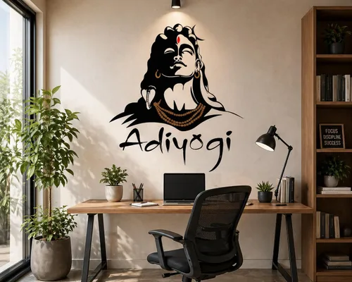 Vista 6 de Rangoli Big Shiva - Vinilo decorativo para pared, 19.7 x 27.6 in, 1 unidad