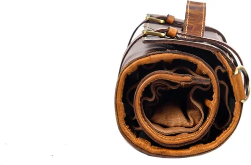 Vista 6 de Bolso Knige Roll de cuero genuino (marrón caramelo)