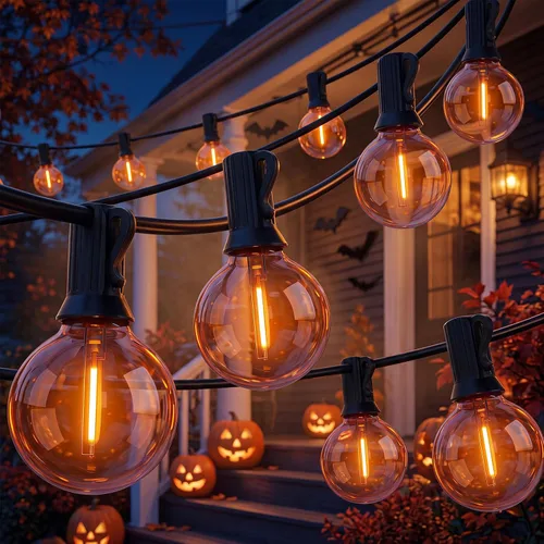 Vista 14 de Abeja - Cadena de luces para exteriores, de 25 pies con bombillas LED G40 tipo globo con 27 bombillas de plástico Edison (2 de repuesto), luces