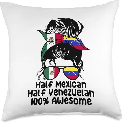 Vista 4 de Gift for Venezuela Mexico Mexican Half Venezolan Mexico Venezuela Mix, 16 x 16 pulgadas, multicolor