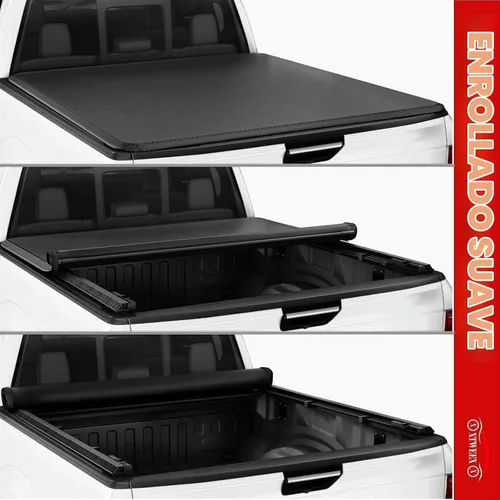 Vista 3 de Cubierta enrollable suave para Ford F-150 2004-2026 de 5.5 pies Soft Roll Up Negro mate