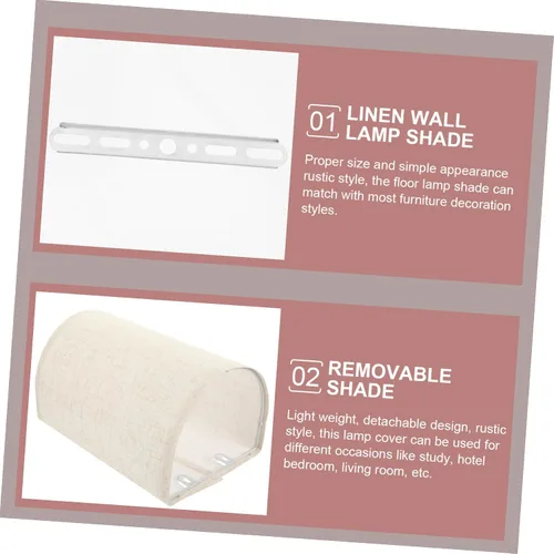 Vista 8 de DOITOOL 1 juego de pantalla desmontable para lámparas de piso y escritorio, moderna cubierta de luz de pared de repuesto para sala de estar