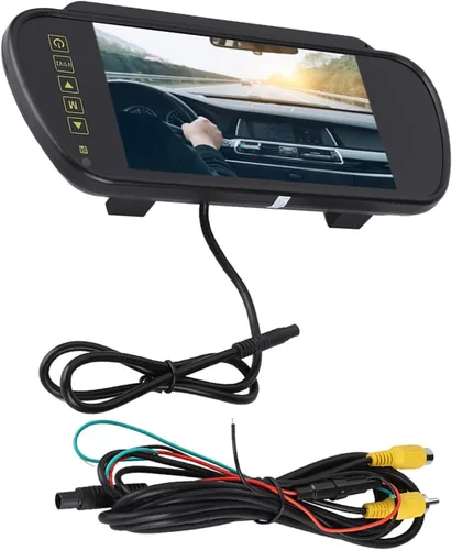 Vista 7 de 7 pulgadas espejo retrovisor del coche pantalla de respaldo de la cámara con interfaz AV para todos los vehículos