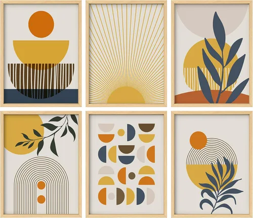 Vista 23 de Juego de galería de collage enmarcado para pared, diseño de plantas de flores de William Morris, ilustraciones de naturaleza silvestre, moderno