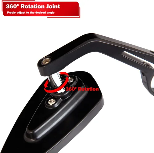 Vista 3 de Espejos universales negros para motocicleta, espejos laterales de barra compatibles con Honda, Scooter, Suzuki, Yamaha, Kawasaki, Victory, Harley