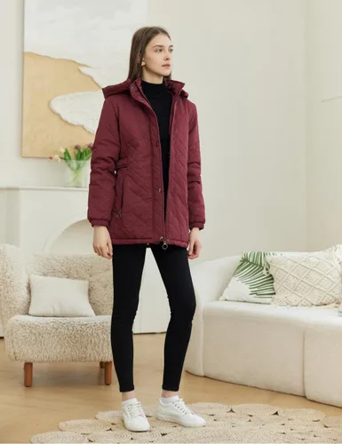 Vista 3 de LQHHYLYX Chaqueta de invierno suave y cálida con capucha para mujer