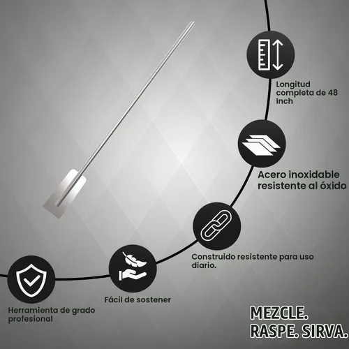 Vista 5 de Quality Industries Agitador comercial de paleta de mezcla de acero inoxidable de 48 pulgadas