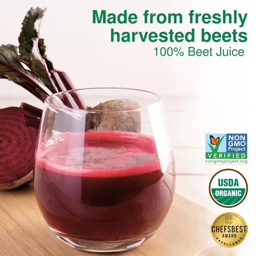 Vista 4 de Biotta Jugo de remolacha orgánico – Superalimento de remolacha 100% natural – Ayuda a apoyar la presión arterial, el cerebro, la resistencia