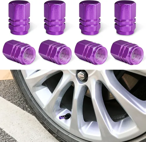 Vista 11 de Ziciner 8 PCS Tapas de Vástago de Válvula de Neumático de Coche, Cubiertas de Válvula de Rueda de Aleación de Aluminio con Anillo O de Goma, Juego