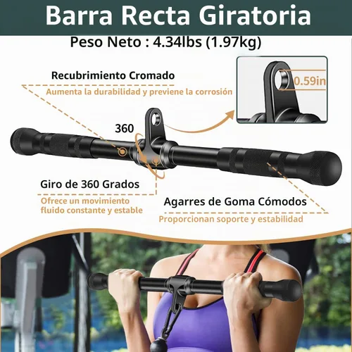 Vista 5 de Solid Cable Machine Attachment, Cable Attachments for Gym, Gym Cable Attachments, Cable Machine Attachments Set