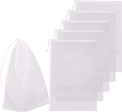Vista 8 de Paquete de 6 bolsas de filtro de malla fina de 24 x 16 pulgadas para aspiradores de hojas, bolsa de repuesto de red para aspiradora de piscina