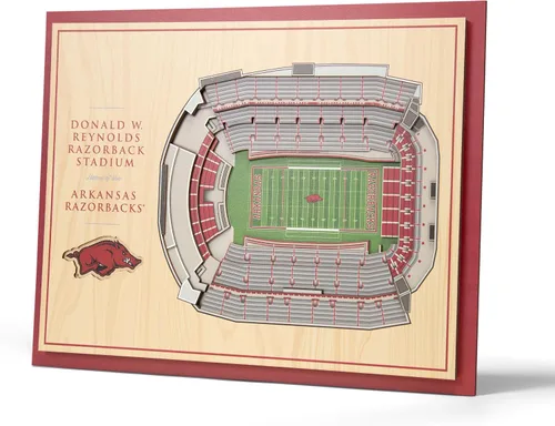 Vista 50 de YouTheFan - Póster para pared de la NCAA, vista de estadio en 3D de 5 niveles, Marrón
