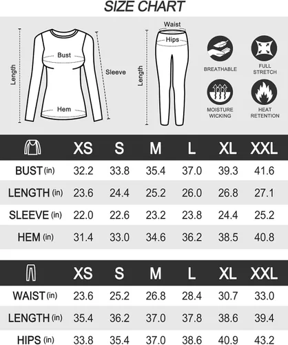 Vista 6 de MRIGNT Paquete de 2 ropa interior térmica para mujer, ropa interior térmica, ultra suave, pantalones largos para mujer con forro polar en la parte