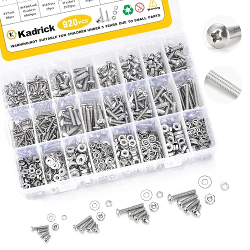 Vista 30 de Kadrick 1230 piezas de tornillos de acero inoxidable 304, surtido métrico M2 M3 M4 M5, kit de pernos de cabeza hexagonal de botón de 4mm-20mm