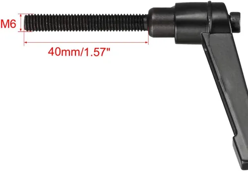 Vista 3 de uxcell Mango M6 x 1.575 in Palanca de sujeción ajustable Rosca Botón de trinquete Macho Roscado Perillas de tornillo giratorio Pernos con palanca
