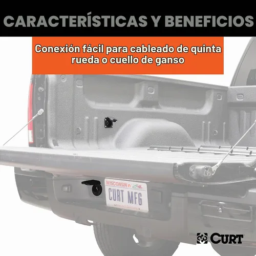 Vista 6 de CURT 56070 - Arnés con cableado personalizado (para remolque). Fits Select Chevrolet, Ford, GMC, Nissan, Ram and Toyota Models, Retains Rear
