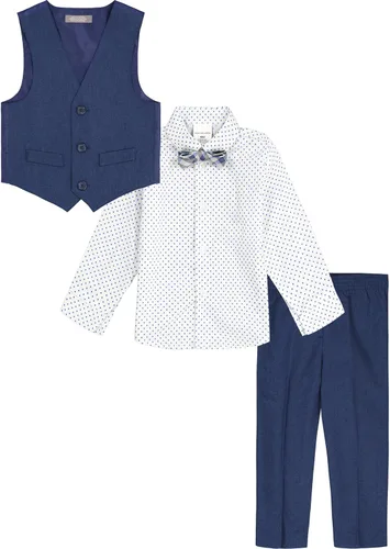Vista 2 de Van Heusen Conjunto formal de 4 piezas para bebé, chaleco, pantalones, camisa de vestir con cuello y corbata