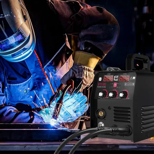 Vista 6 de Soldador MIG 135A 110V, 3 en 1 núcleo de flujo sin gas MIG/Lift TIG/Stick soldador, máquina de soldadura inversor IGBT portátil con pantalla digital